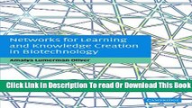 [Download] Networks for Learning and Knowledge Creation in Biotechnology Hardcover Free