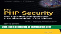 [Download] Pro PHP Security: From Application Security Principles to the Implementation of XSS