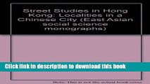 [Popular] Street Studies in Hong Kong: Localities in a Chinese City Hardcover OnlineCollection
