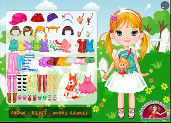 Cute Doll On Lawn - dress up game - Little Girl Gameplay