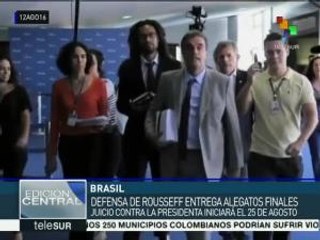 Brasil: defensa de Rousseff entrega alegatos finales