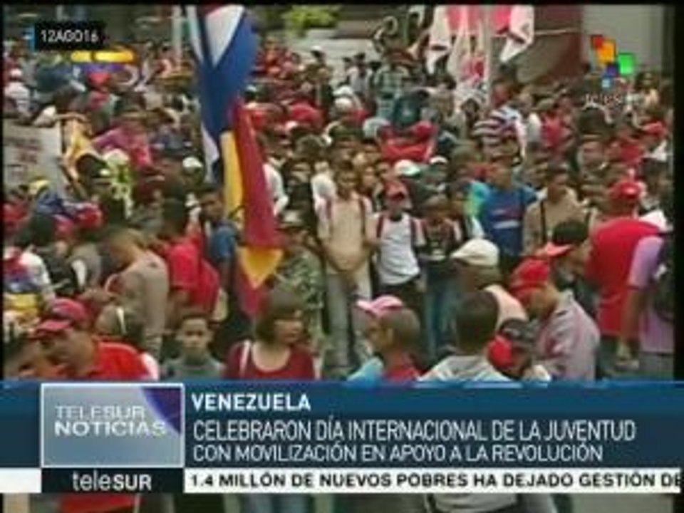 Venezolanos celebran con movilización Día Internacional de la Juventud
