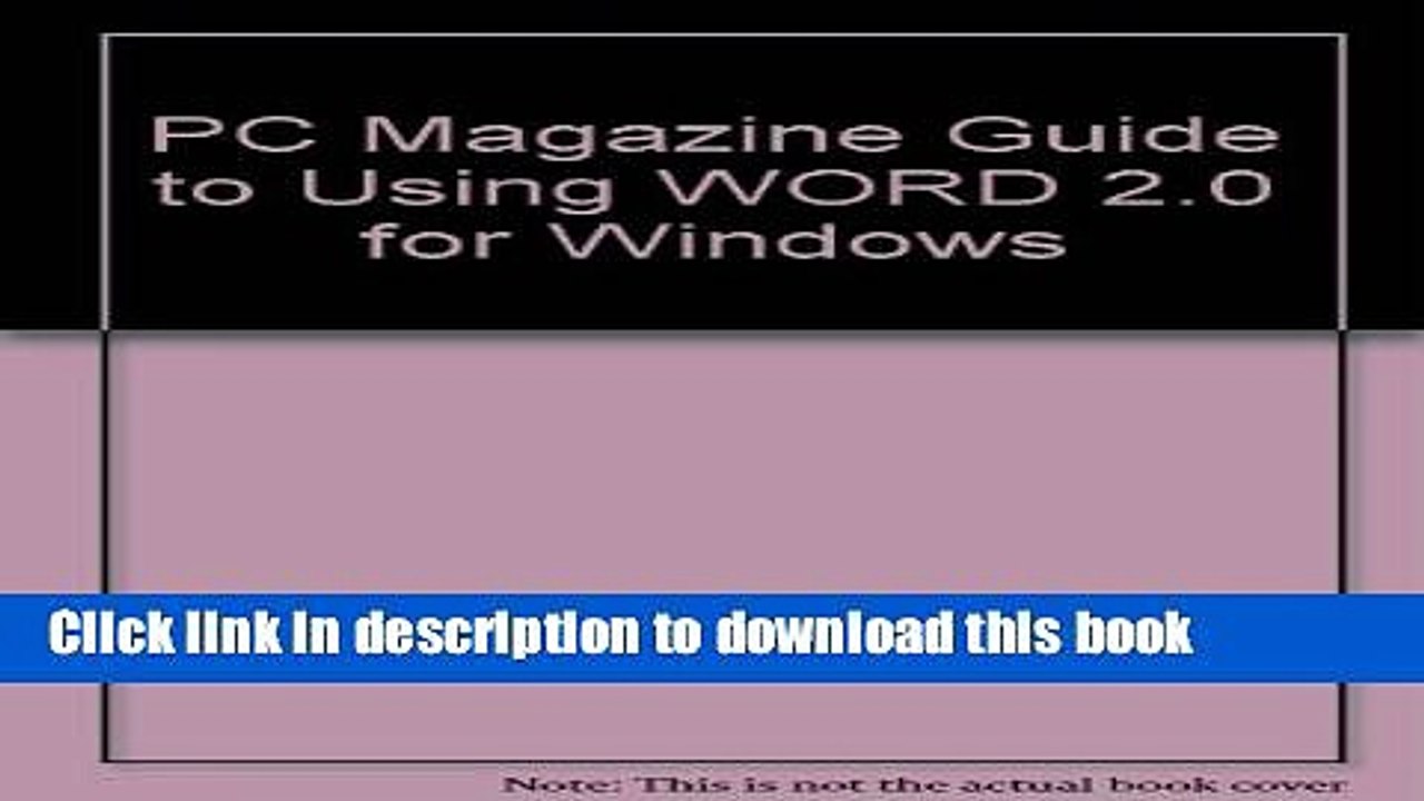 [Download] PC Magazine Guide to Word 2.0 for Windows Kindle Online