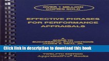 [Popular] Effective Phrases for Performance Appraisals: A Guide to Successful Evaluations Kindle