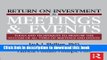 [Download] Return on Investment in Meetings   Events Paperback Free