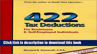 [Popular] 422 Tax Deductions for Business and Self-Employed Individuals Kindle Online