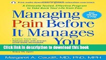 [Popular] Managing Pain Before It Manages You, Fourth Edition Hardcover Online
