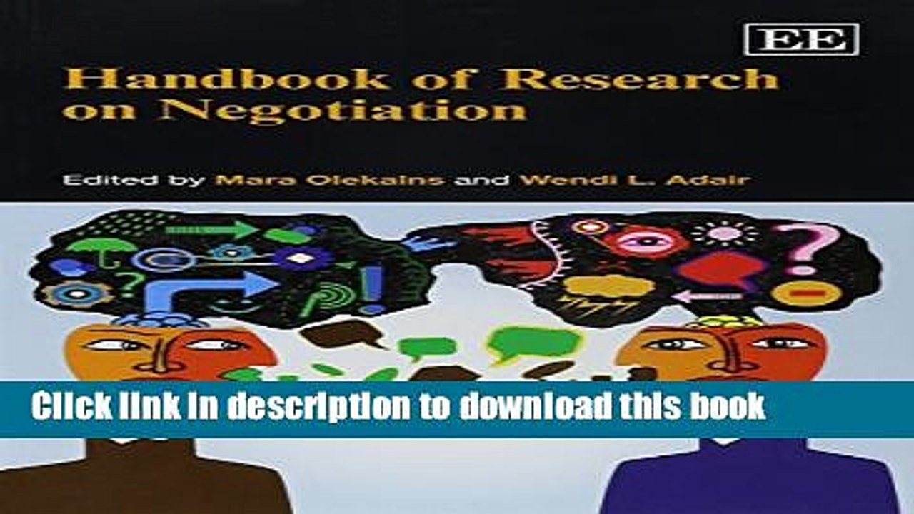 [Download] Handbook of Research on Negotiation (Elgar Original Reference) Paperback Free