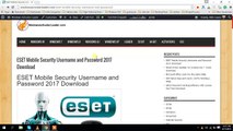 ESET Mobile Security Username and Password 2017 Download