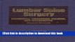 [Popular] Lumbar Spine Surgery: Indications, Techniques, Failures, and Alternatives Hardcover Free