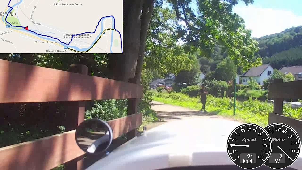 Velomobile Quest 474 - Off-Roading to avoid roadwork on N61 in Chaudfontaine, Belgium