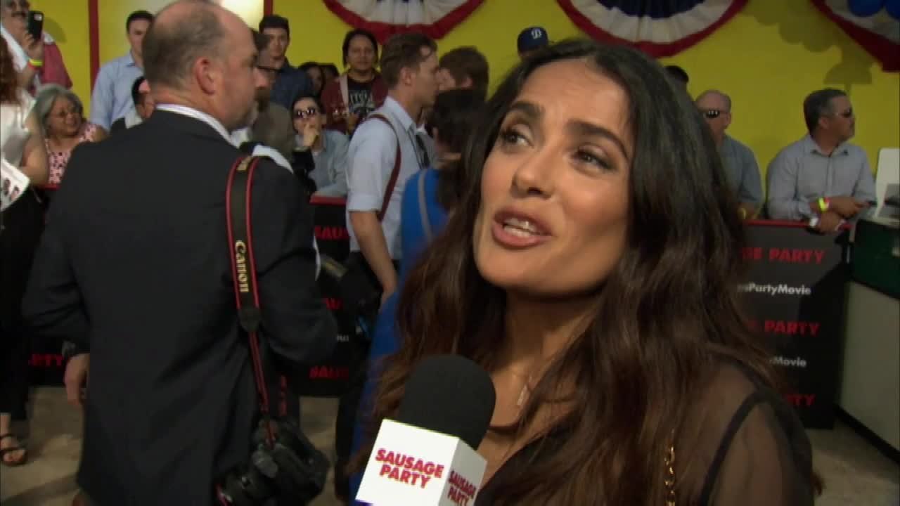 Salma Hayek Is Dirty At 'Sausage Party' Premiere