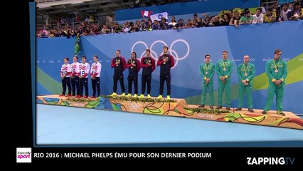 JO de Rio 2016 : Michael Phelps au bord des larmes pour le dernier podium de sa carrière (Vidéo)
