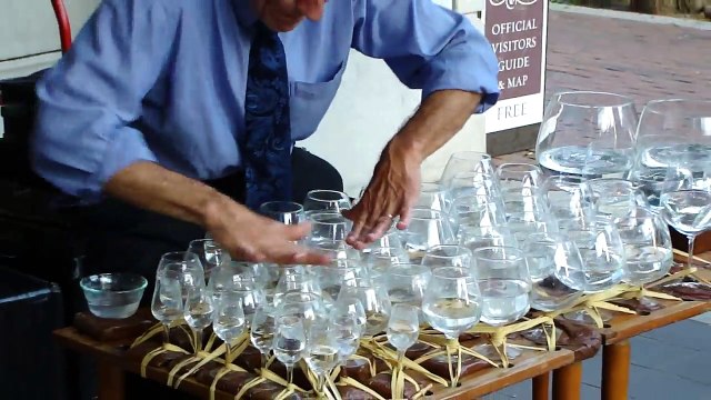 Street Performer Playing Mozart on Water Glasses