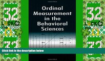 Big Deals  Ordinal Measurement in the Behavioral Sciences  Best Seller Books Most Wanted