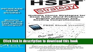 [Popular Books] HSPT Strategy: Winning Multiple Choice Strategies for the HSPT Test Full Online