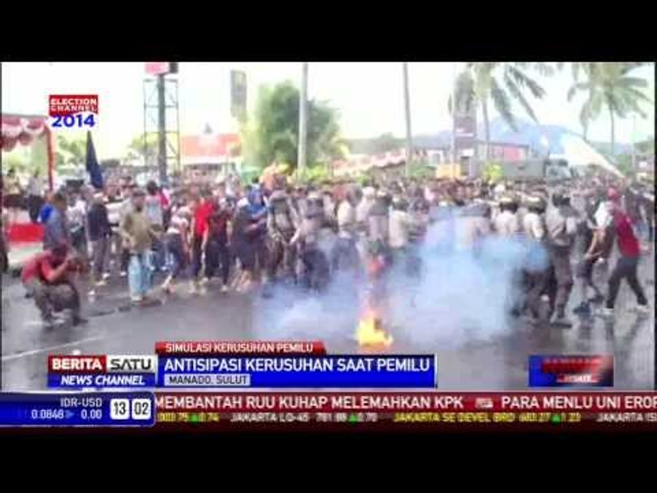Polda Sulawesi Utara Gelar Simulasi Kerusuhan Pemilu