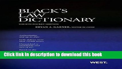 [Popular Books] Black s Law Dictionary, Pocket Edition, 4th Free Online