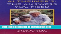 [Popular] Alzheimers: The Answers You Need Hardcover Collection