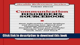 [Popular] Communication Disorders Sourcebook Hardcover Free