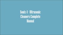 Ultrasonic Cleaners Complete Manual - Sonix4