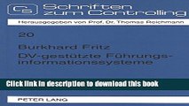 [Download] DV-gestÃ¼tzte FÃ¼hrungsinformationssysteme: Konzeptionelle Anforderungen und