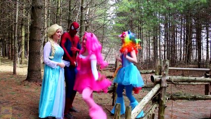 Spiderman vs Pink Spidergirl! w_ Frozen Elsa, Bad Baby Joker Girl, Superman, Batman & Ariel Mermaid