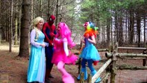 Spiderman vs Pink Spidergirl! w_ Frozen Elsa, Bad Baby Joker Girl, Superman, Batman & Ariel Mermaid