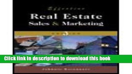 [Download] Effective Real Estate Sales   Marketing (07) by Rosenauer, Johnnie - Mayfield, John D