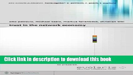 [Download] Trust in the Network Economy (Evolaris) (v. 2) (English and German Edition) Hardcover