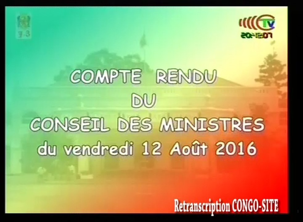 compte rendu du conseil des ministres du 12 Août 2016