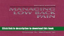 [Popular] Managing Low Back Pain Hardcover OnlineCollection