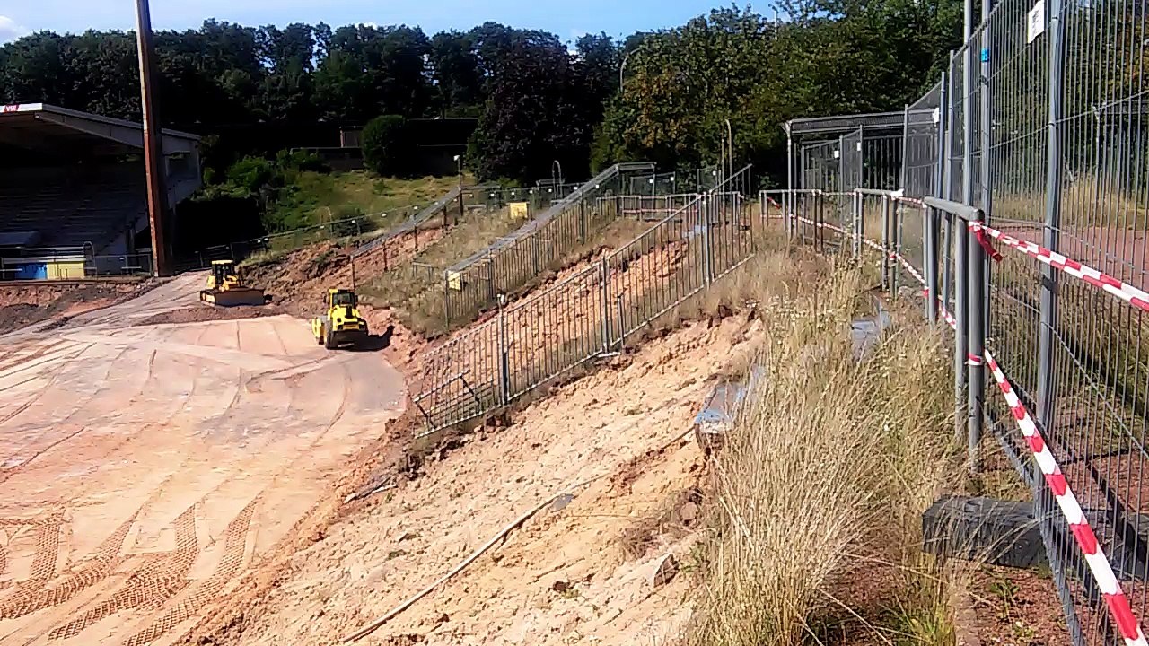 Baustelle Ludwigspark vom E-Block aus gesehen.
