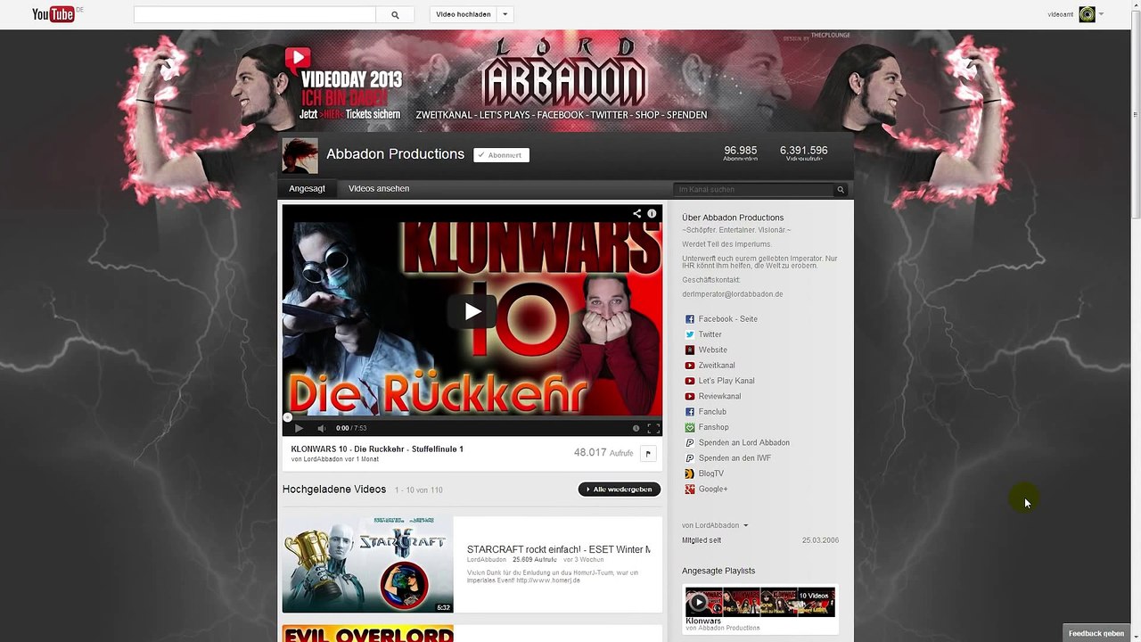 Der Lord Abbadon Skandal - Videoamt