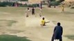 Brave boy playing cricket with paralyzed legs