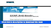[PDF Kindle] CCSP Self-Study: Securing Cisco IOS Networks (SECUR) Free Download