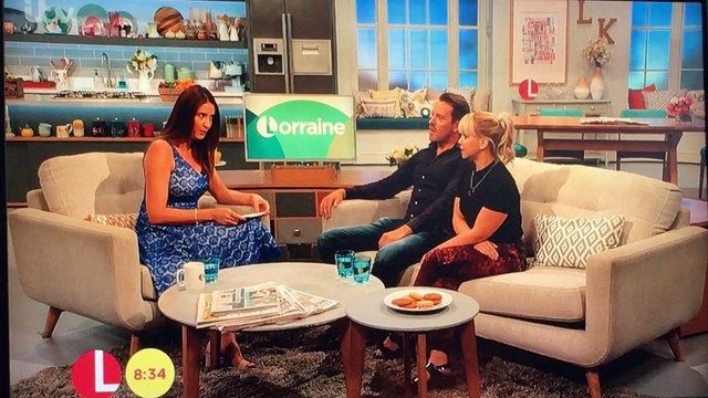 Hollyoaks stars Jessica fox & Ashley Taylor Dawson on Lorraine 2016 no copyright all rights belong to itv