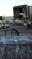 Jumped from the plane before take-off few seconds