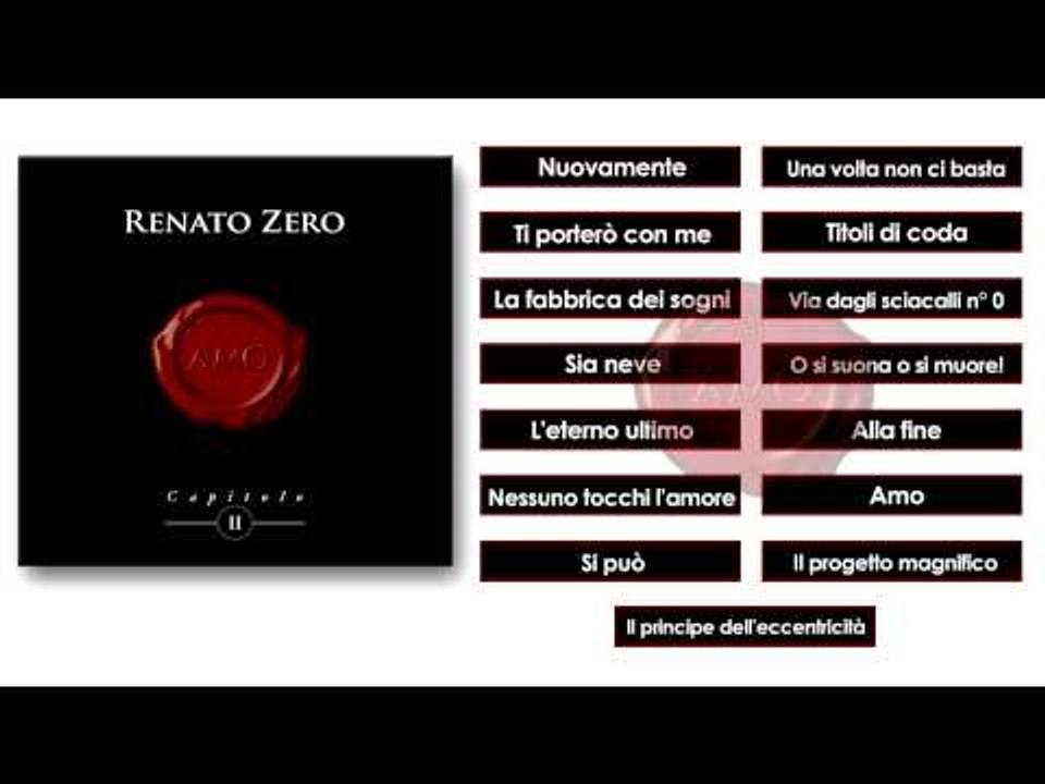 Renato Zero - Anteprima Ufficiale "Amo II"