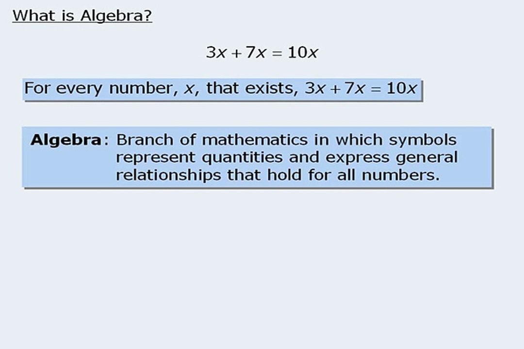 GRE - Intro to Algebra