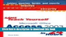 [PDF Kindle] SAMS Teach Yourself Microsoft Office Access 2003 in 24 Hours Free Books