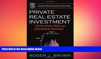 READ book  Private Real Estate Investment: Data Analysis and Decision Making (Academic Press