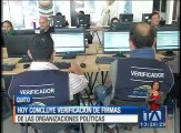 Hoy concluye verificación de firmas de las organizaciones políticas