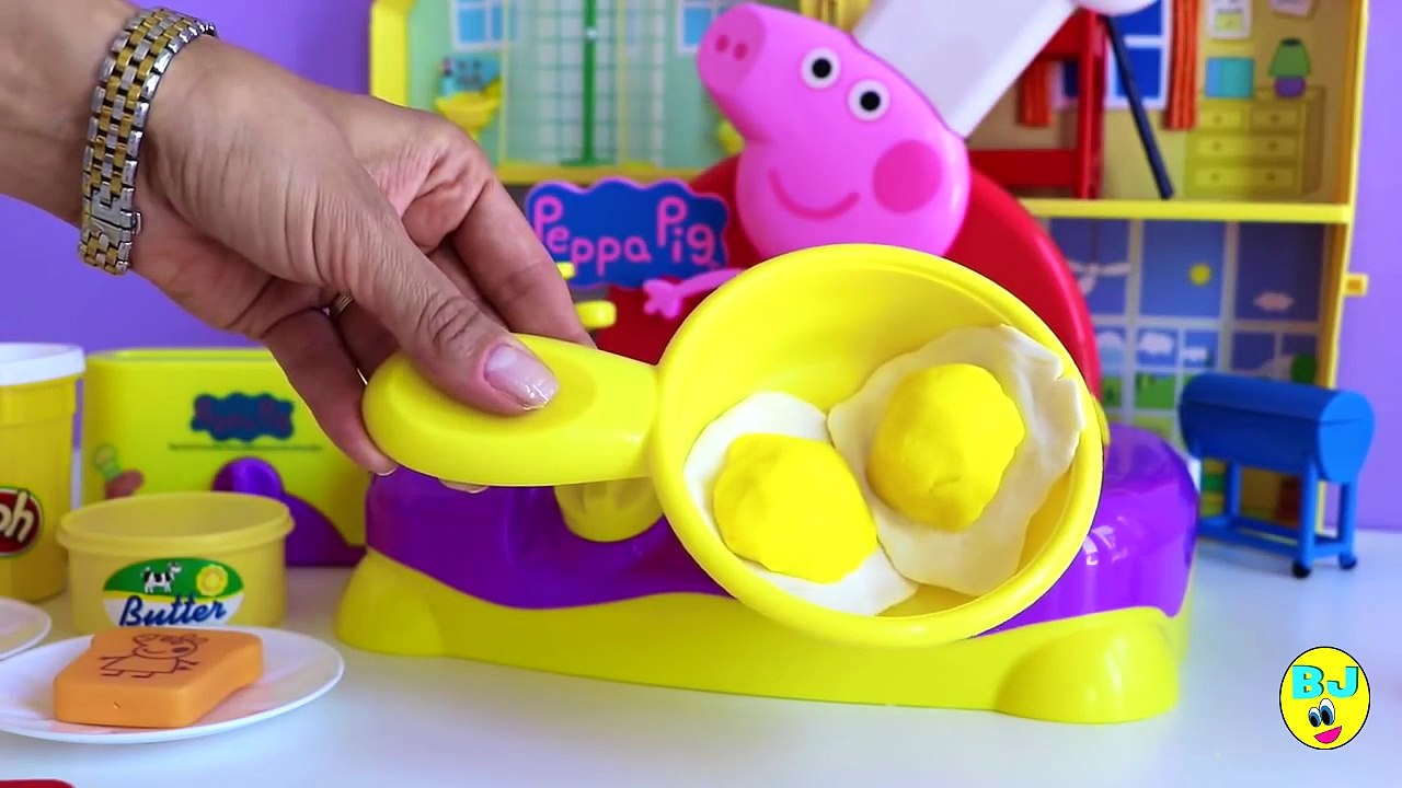 Cooking toys Peppa Pig breakfast play doh vs burger toy kitchen play set Baby Joy