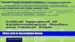 Books Critical Appraisal of Epidemiological Studies and Clinical Trials (Oxford Medical