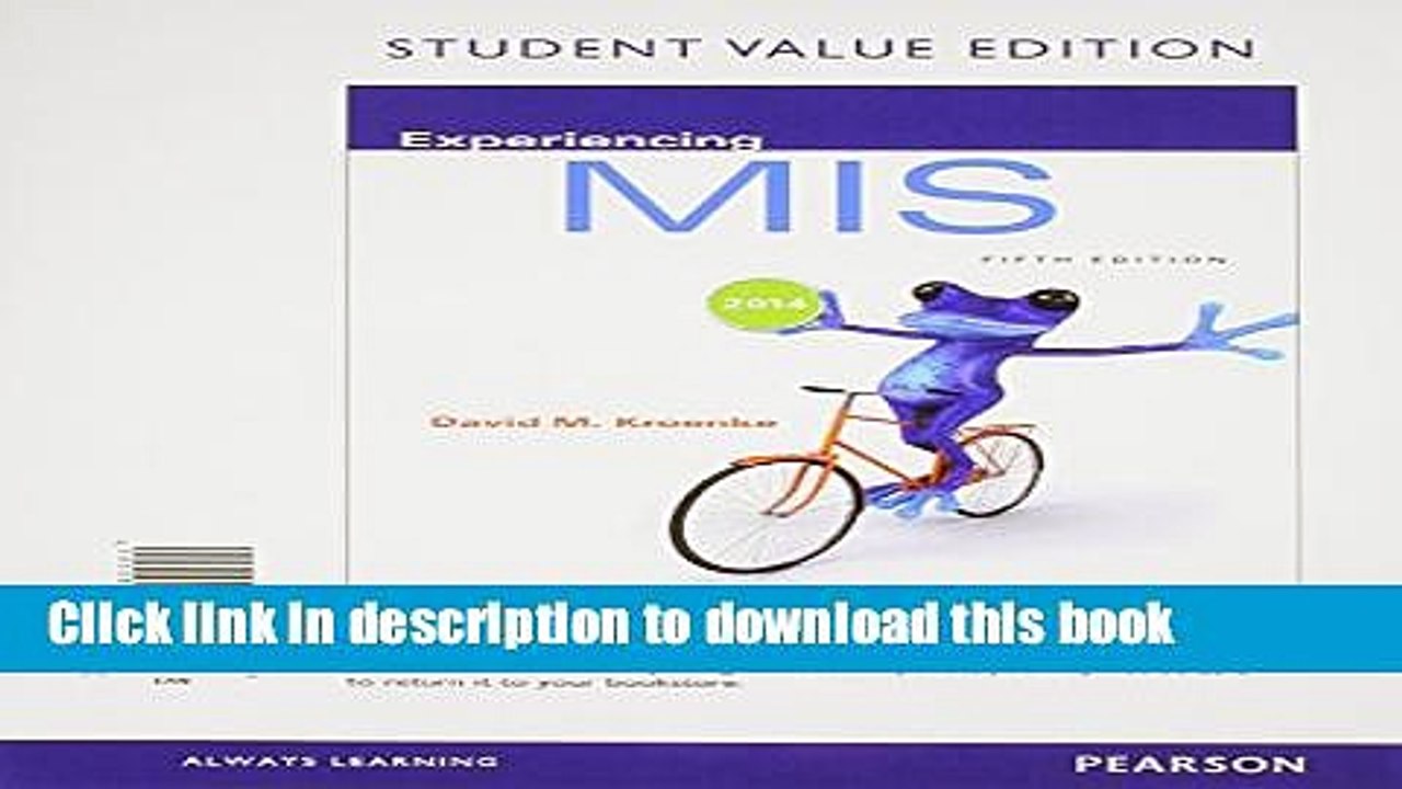 [Download] Experiencing MIS, Student Value Edition (5th Edition) Paperback Online