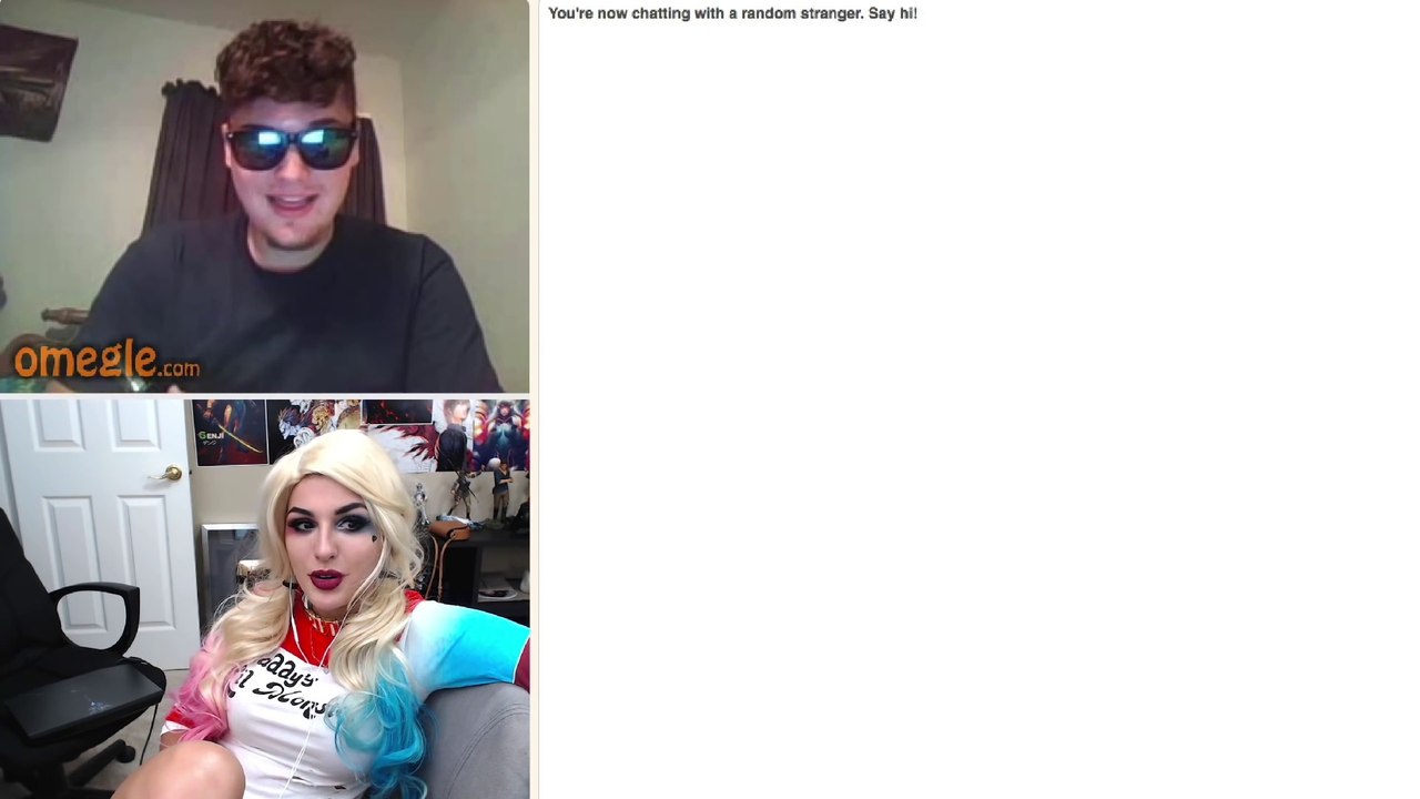 HARLEY QUINN FLASHING TROLL ON OMEGLE ( VIDEO GAME)