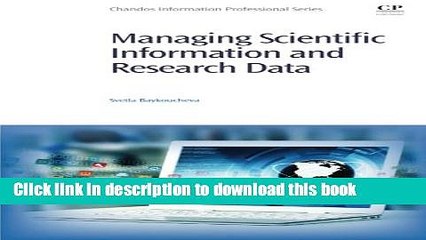 [Download] Managing Scientific Information and Research Data Hardcover Online