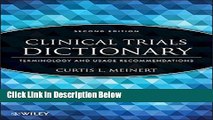 Books Clinical Trials Dictionary: Terminology and Usage Recommendations Free Online