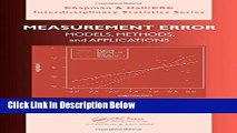 Ebook Measurement Error: Models, Methods, and Applications (Chapman   Hall/CRC Interdisciplinary